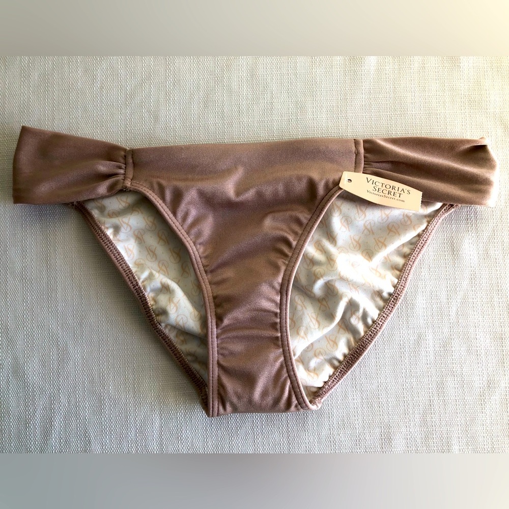 Victoria Secret Bikini Bottoms Rose Gold Pink Size XS • New With Tags •